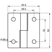 HINGE STAINLESS 50x45x1.5mm