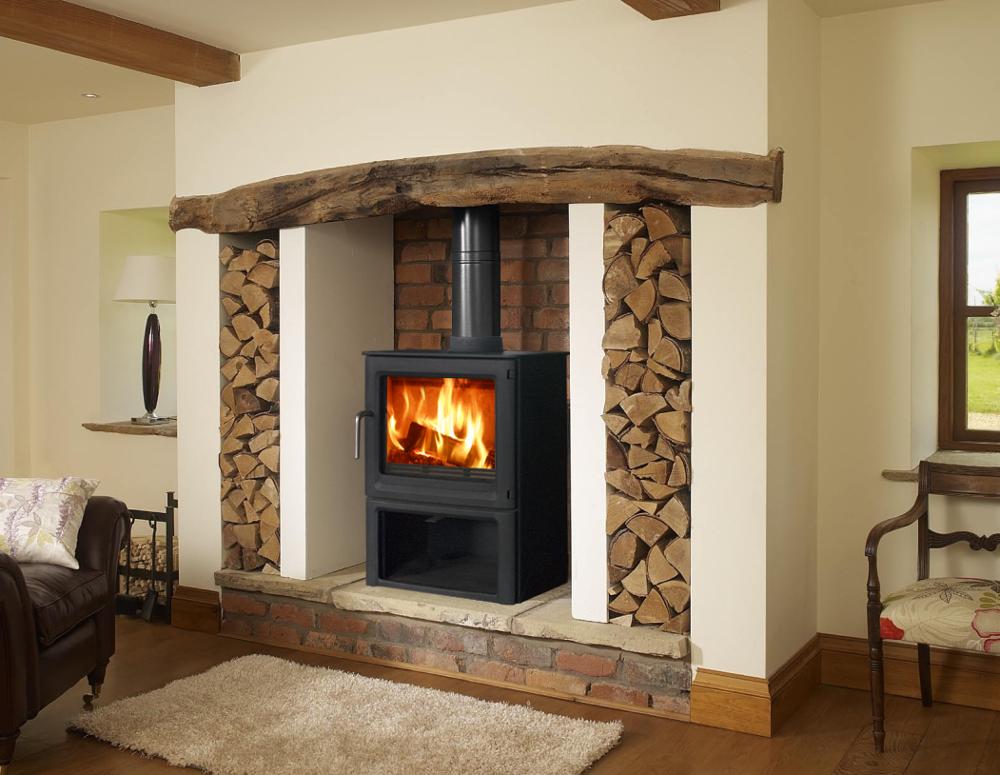 6kw Ecodesign Stove Model 6LS With Log Store For Wholesale With 80% efficiency