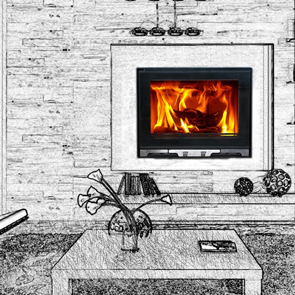 Model 9-I Insert Wood Burning Fireplace 9KW 81% Efficiency Ecodesign Fires with External Air Box