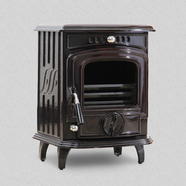 5kw output Small and hot sale brown ceramic indoor smokeless wood stove 277