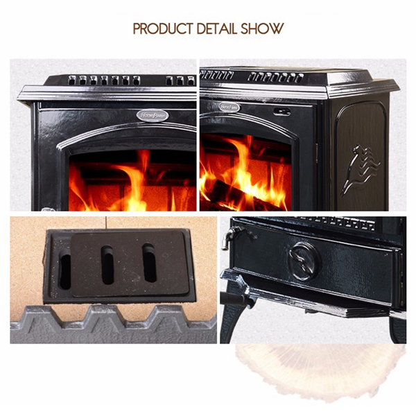 Hot selling excellent wood coal burning stove with CE certification 717UE Black