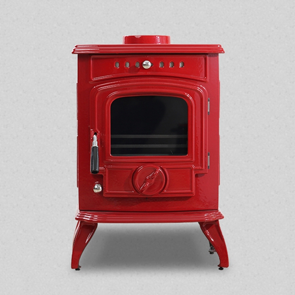 Cheap small european style antique red enamel wood burner cast iron wood-burning stove